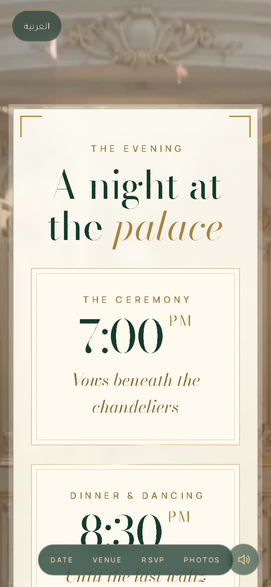 The evening's times and place